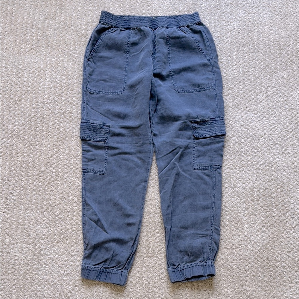 🟢 5/$25 Cynthia Rowley | Linen Blend Cargo Jogger Pants | Size S